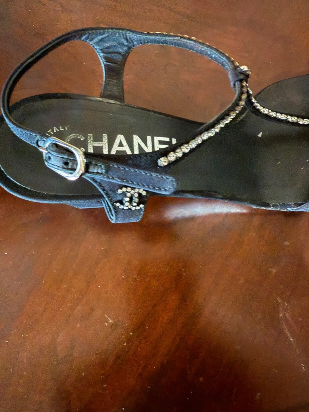 Chanel, size 5, black satin and rhinestone - Picture 4 of 4